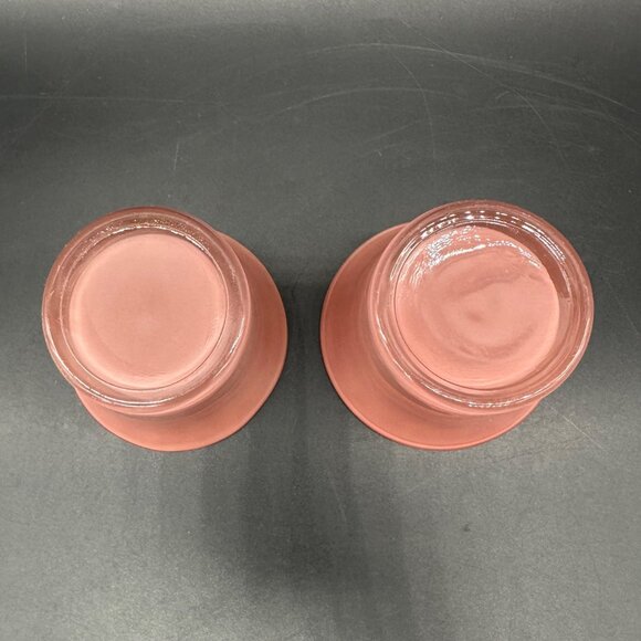 Vintage Tea Light Candle Holders Mauve Pink Glass 1980s Set of 2 Kmart Cottage - Picture 5 of 9